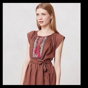 Anthropologie Maeve embroidered tunic dress.
